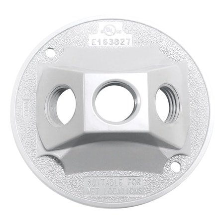 Sigma Engineered Solutions Electrical Box Cover, Round, Metal Die-Cast, Cluster, Lampholder Cover 14383WH